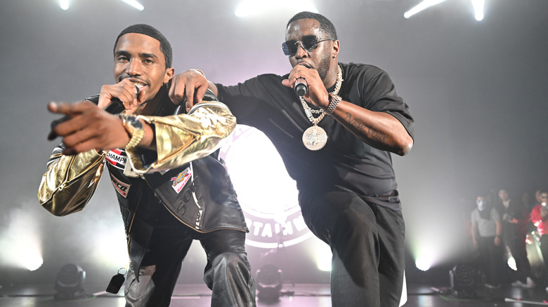 Christian Combs and Diddy performing on stage