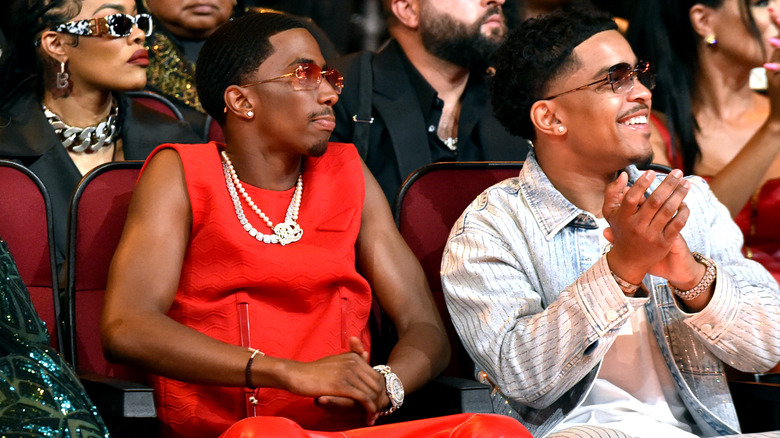 Justin and Christian Combs seated in audience at awards show