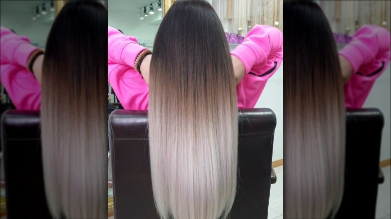 faded ombre dip-dye hair