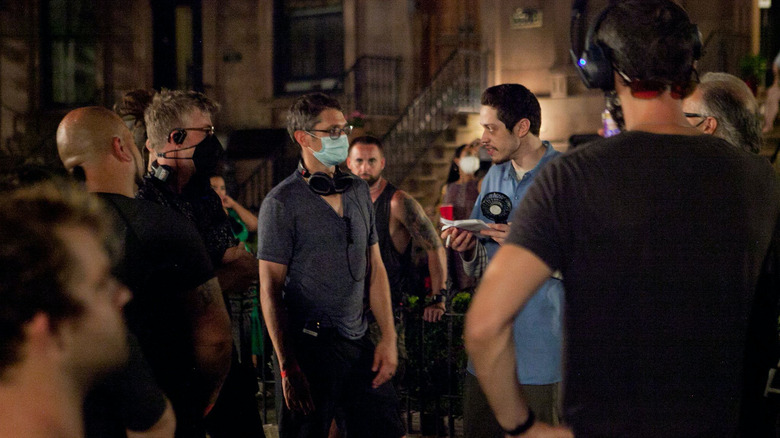 Alex Lehmann directing on the set of Meet Cute