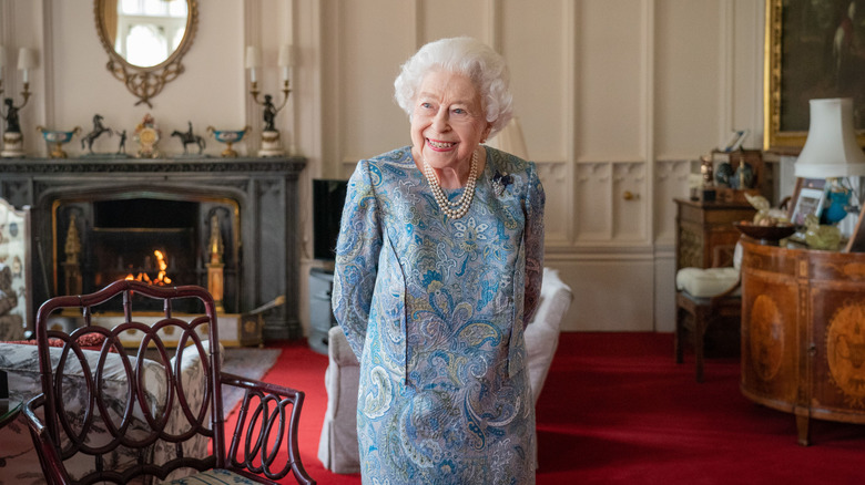 Queen Elizabeth II in her home at Windsor Castle