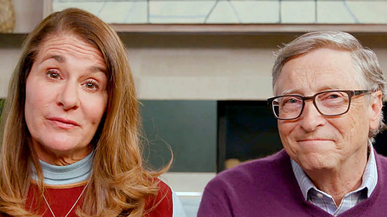 Bill Gates and Melinda Gates speak together 