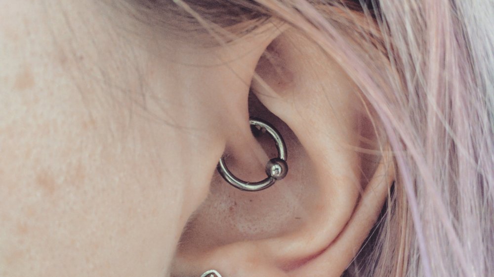 woman's daith piercing