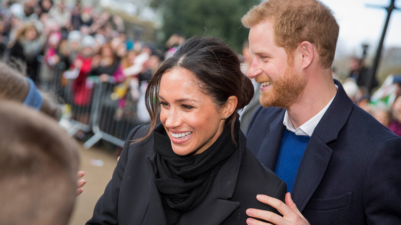 Meghan Markle Prince Harry smiling