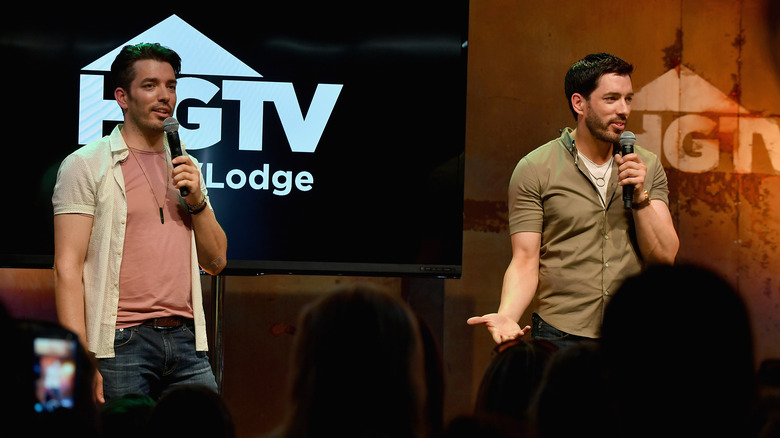 Jonathan and Drew Scott speaking at HGTV event