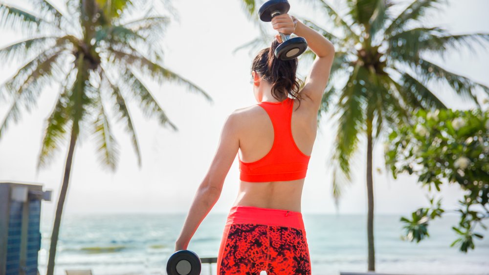 Woman with weights