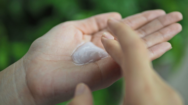 Lotion in a hand