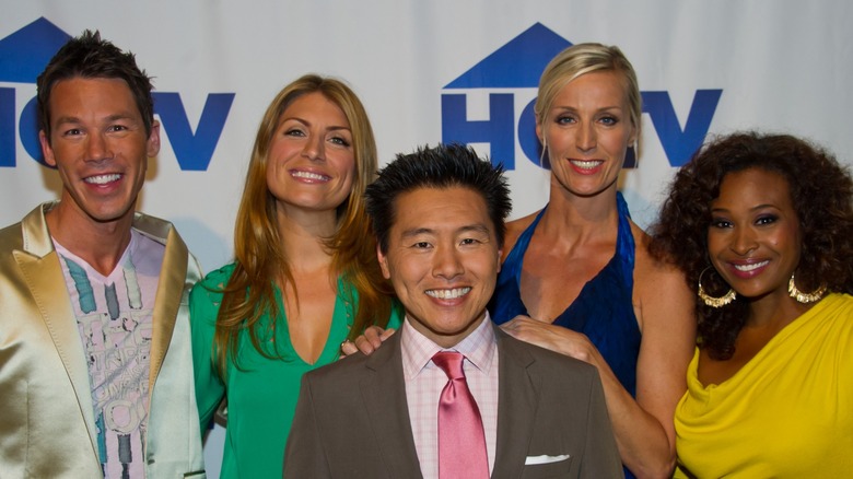 David Bromstad, Genevieve Gorder, Vern Yip, Candice Olson, Tanika Ray smiling