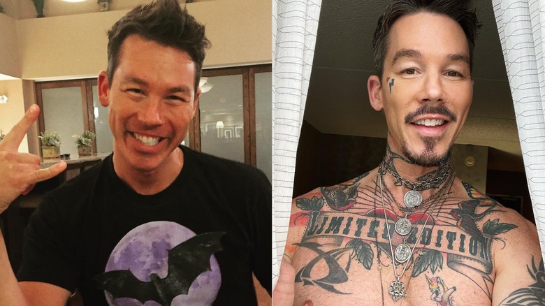 split screen of David Bromstad smiling in 2015 and 2021