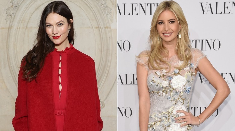 Karlie Kloss and Ivanka Trump posing at different events