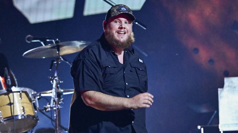 Luke Combs onstage at the CMA Awards