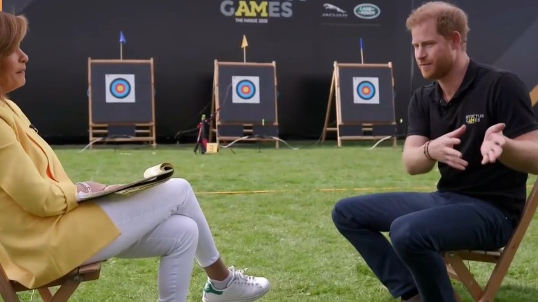 Prince Harry talking to Hoda Kotb