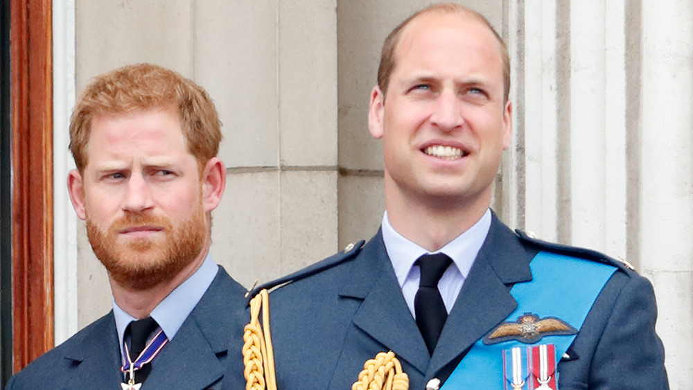 Harry and William grimace 