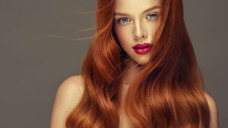 woman with long red hair