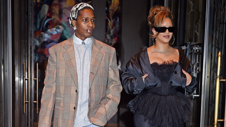 Rihanna and A$AP Rocky walking