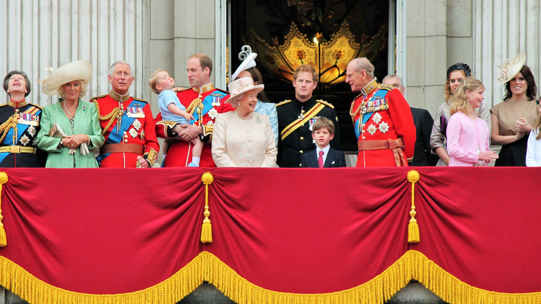 The royal family standing together