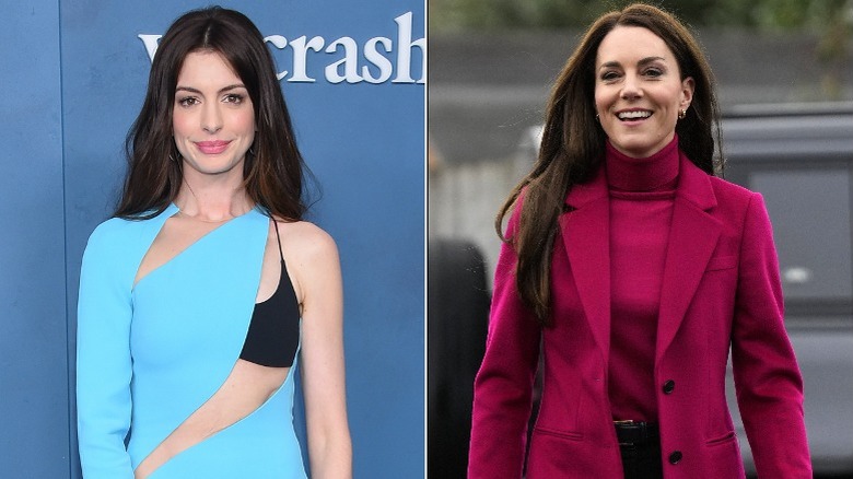 Anne Hathaway, Kate Middleton smiling