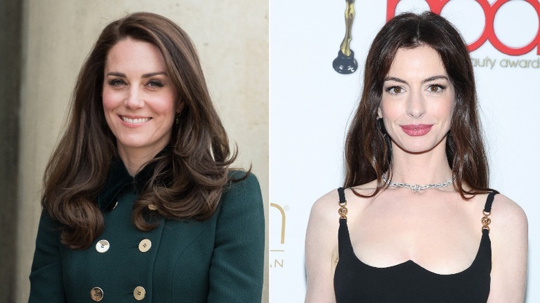 Kate Middleton and Anne Hathaway smiling