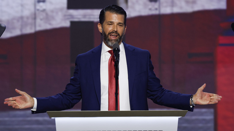 Donald Trump Jr. speaking at podium