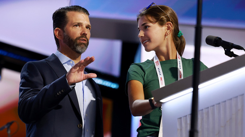 Donald Trump Jr. and Kai Trump at podium RNC