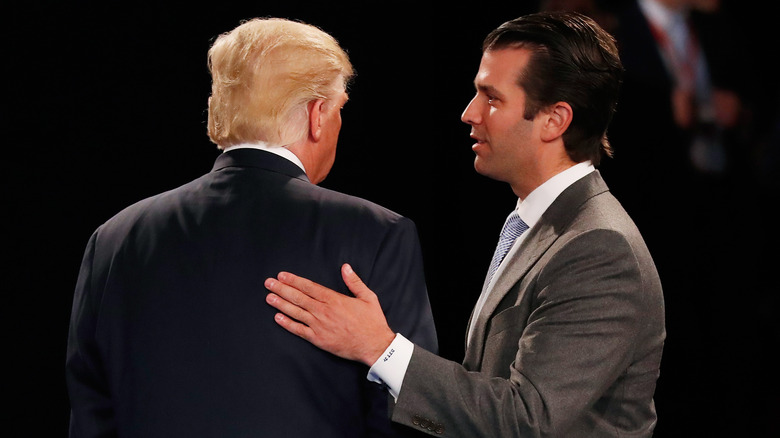 Donald Trump Jr. looking at Donald Trump