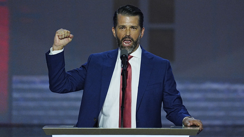 Donald Trump Jr. fist pumping