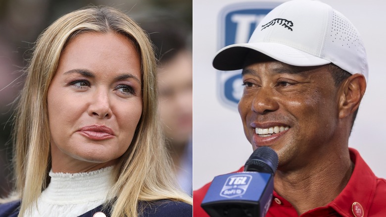 Split picture of Vanessa Trump and Tiger Woods