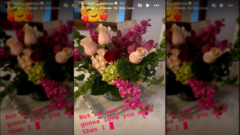 Photo of flowers from Bettina Anderson's Instagram story