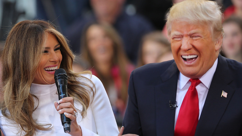 Donald and Melania Trump laughing 