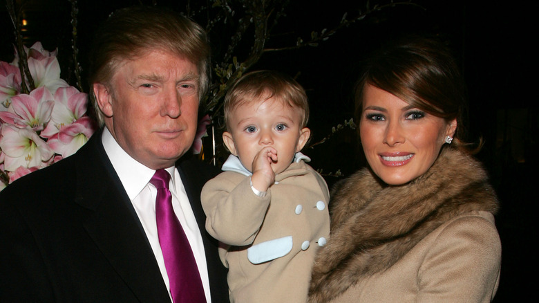 Donald and Melania Trump with Barron Trump