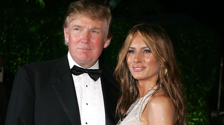 Donald Trump in tux with Melania Trump 