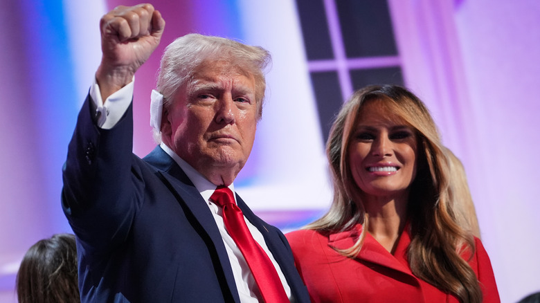 Donald and Melania Trump smiling