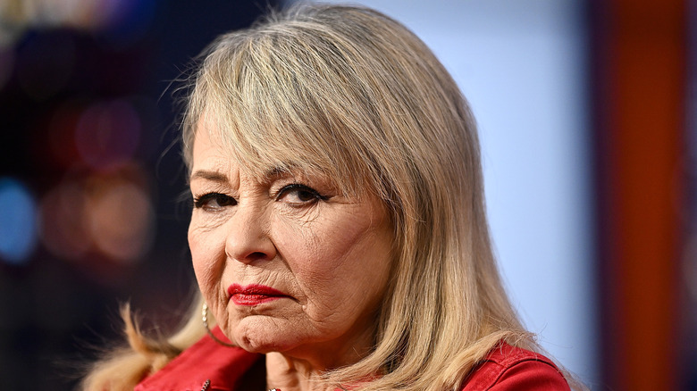 Roseanne Barr scowling