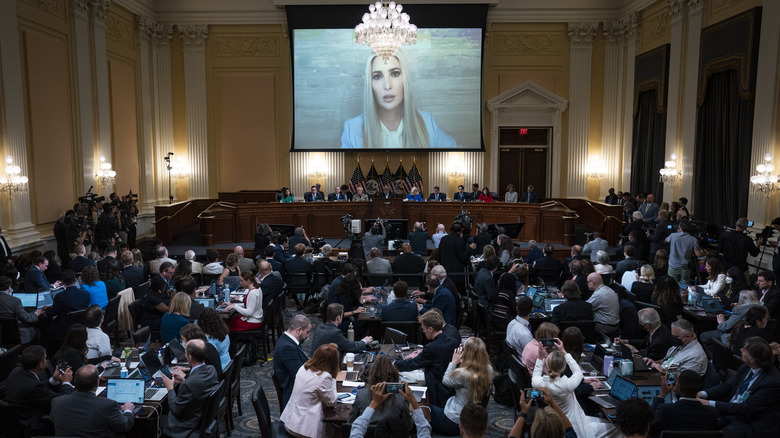 Ivanka Trump on screen at Select Committee