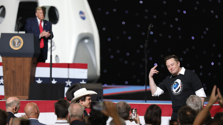 Elon Musk and Donald Trump at a SpaceX event