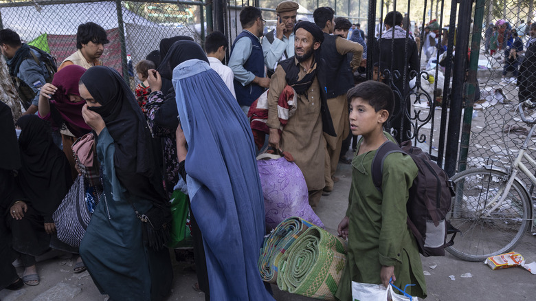 Displaced Afhganis who sought refuge in Kabul before the weekend 