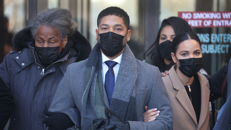 Jussie Smollett leaving court