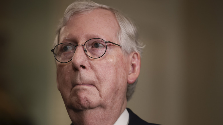 Mitch McConnell looking up