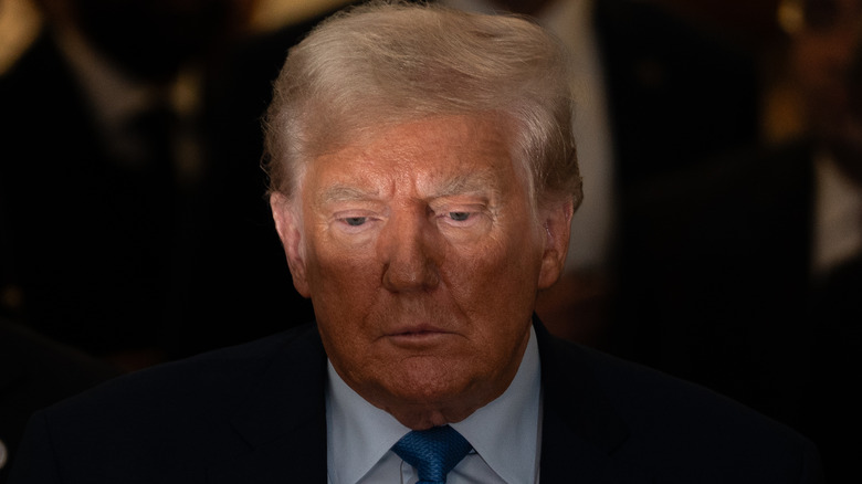 Donald Trump looking down