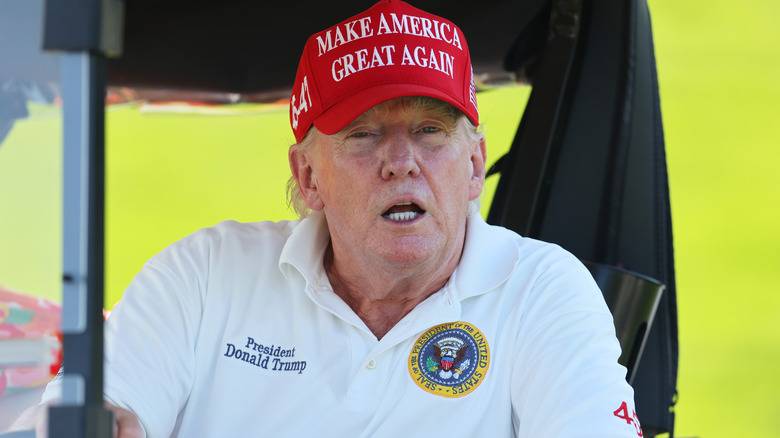 Donald Trump wearing MAGA hat