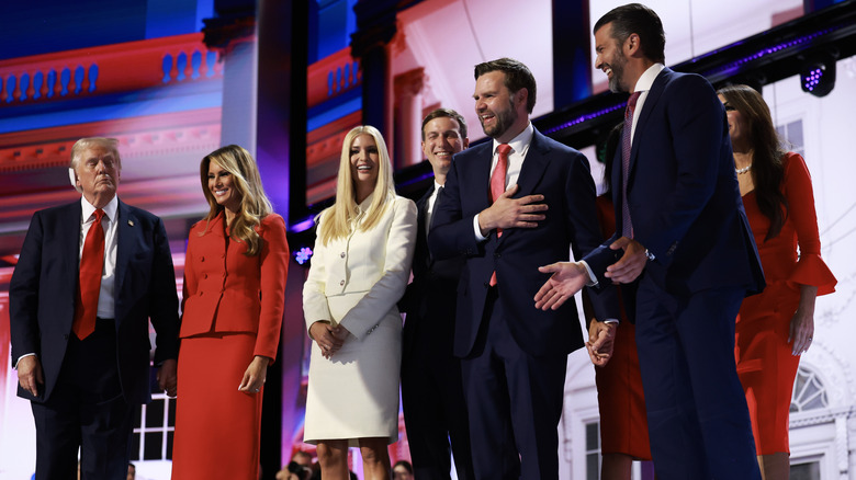 Trump family standing on stage 2024 RNC