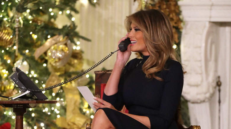 Melania Trump in the White House at Christmas