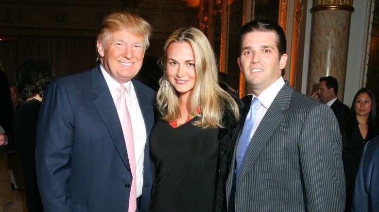 Donald Trump, Vanessa Trump, and Donald Ttump jr at a concert at Mar-a-Lago