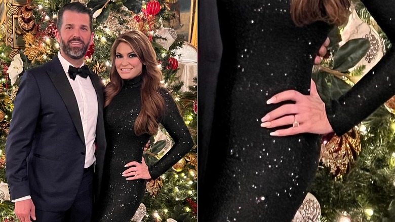 Kimberly Guilfoyle wearing engagement ring alongside Donald Trump Jr.