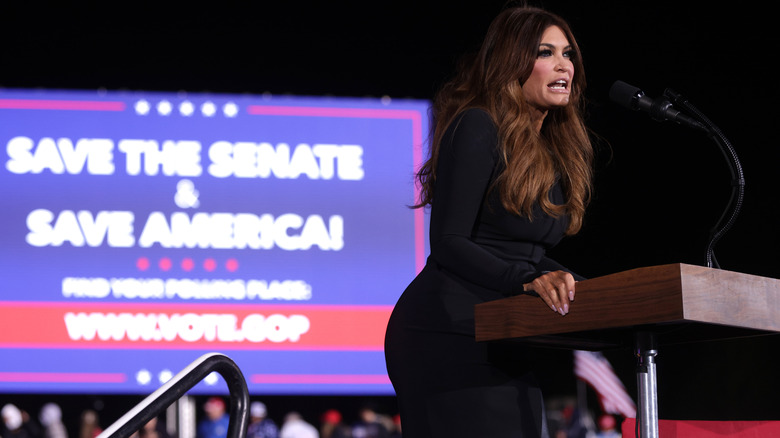 Kimberly Guilfoyle speaking at a 2021 Republican Party event.