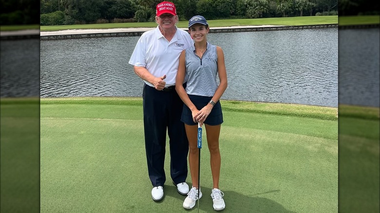 Donald and Kai Trump on golf course