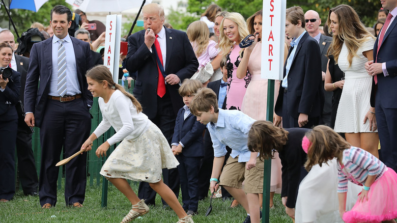 Donald Trump and Donald Jr. with children White House Easter Egg Roll