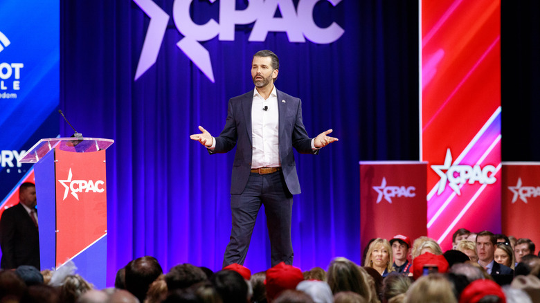 Donald Trump Jr. speaking at the 2022 CPAC