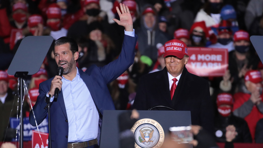 President Trump and Donald Trump Jr. rally