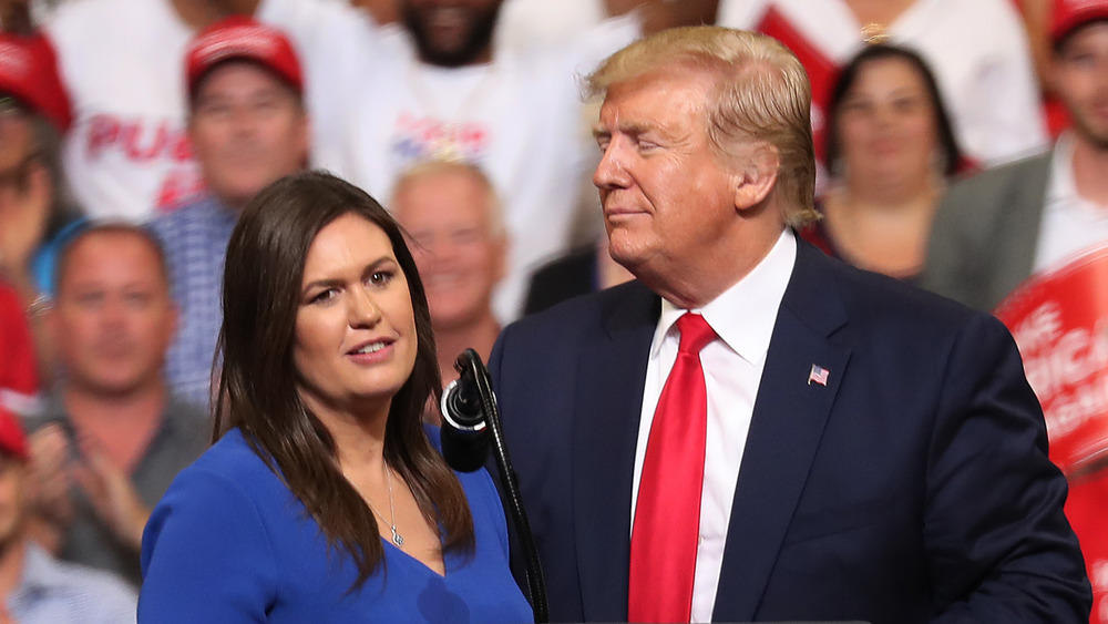 Donald Trump and Sarah Huckabee Sanders